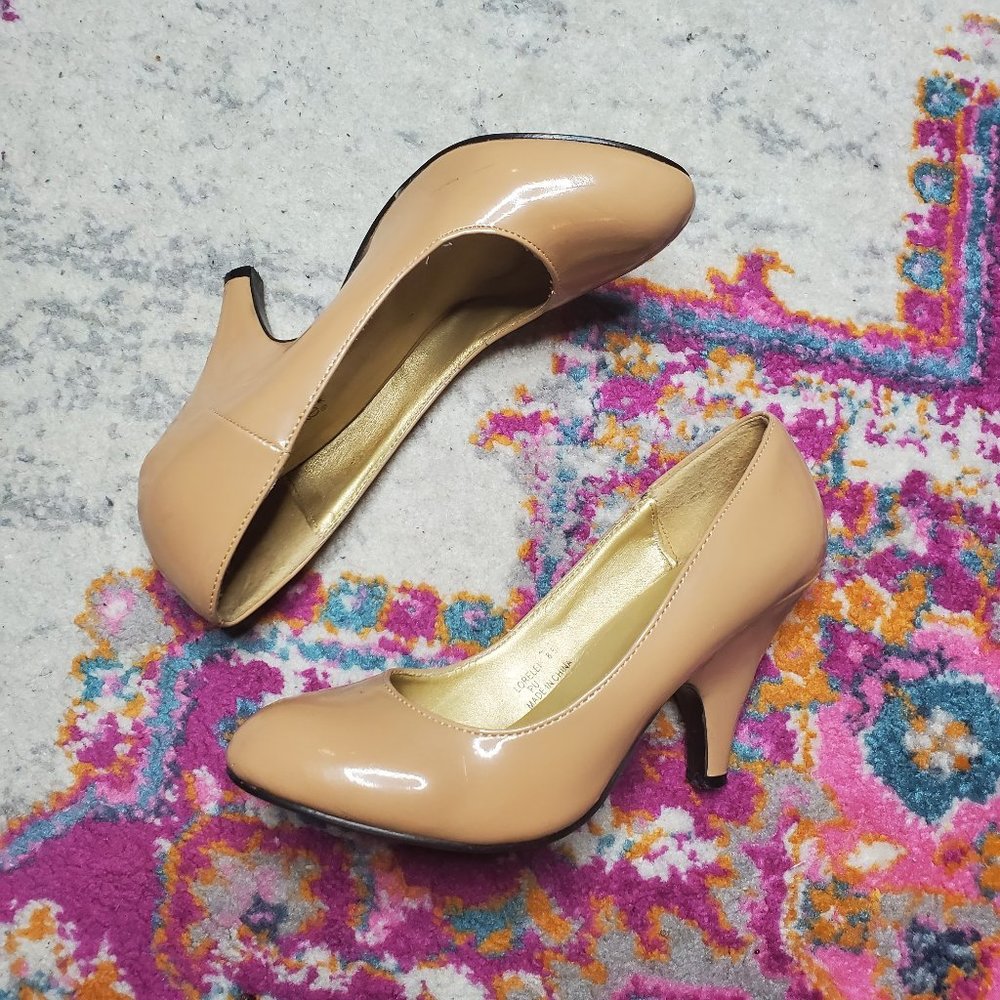 8.5 Nude Patent Leather Bunny Heels